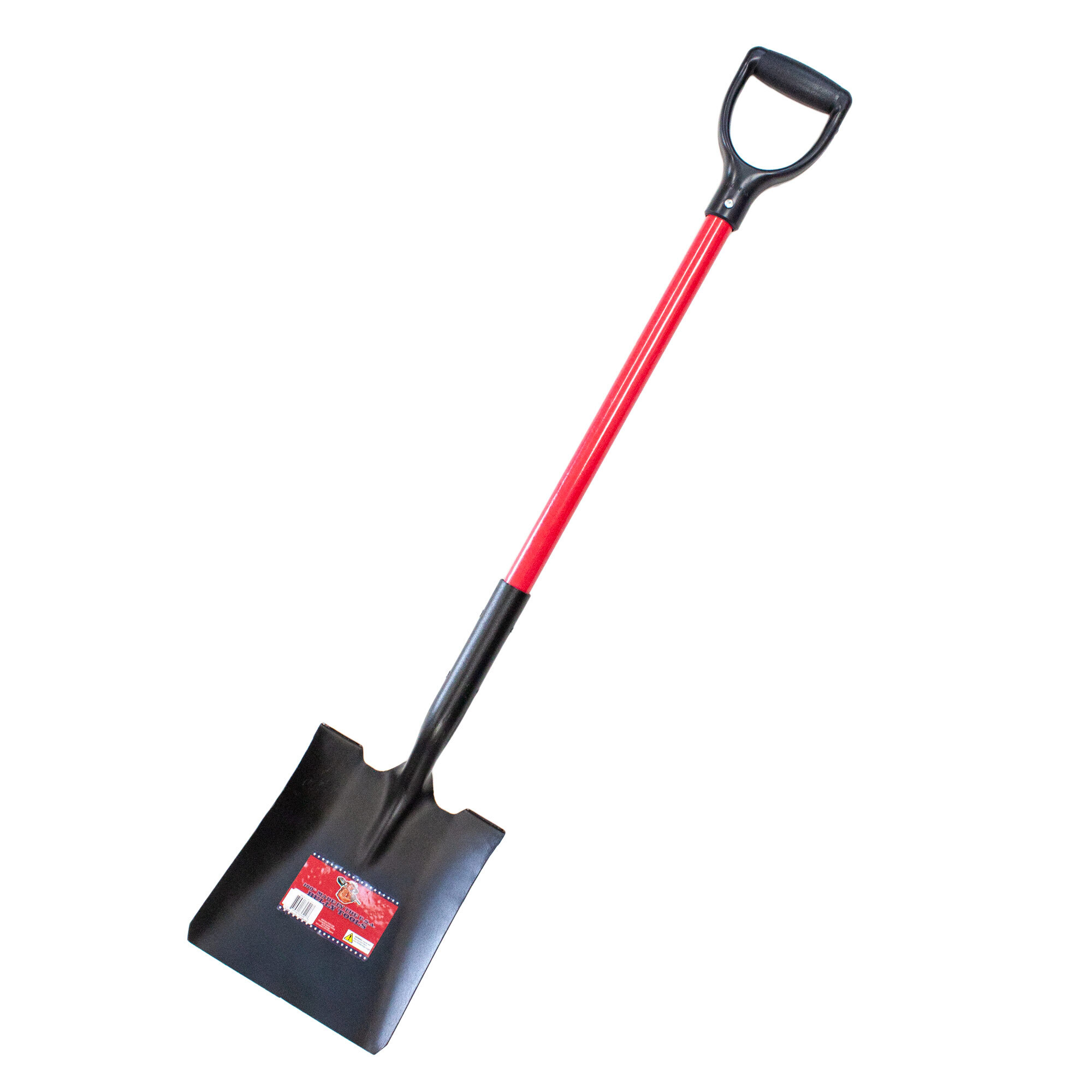 14 Ga. Square Point Shovel. Fiberglass D-grip Handle.